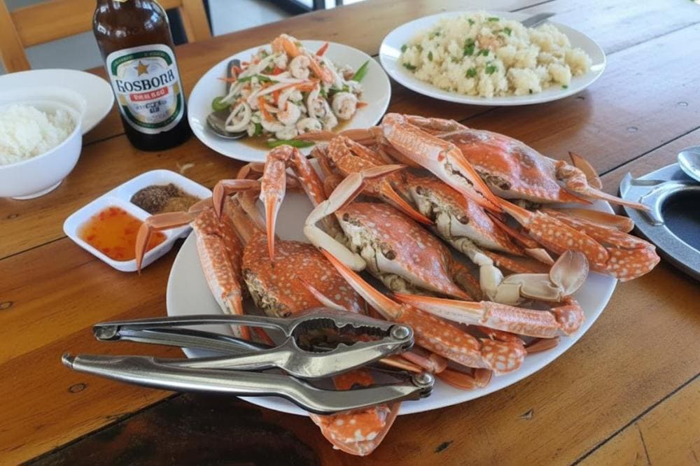 Thưởng thức ghẹ H&agrave;m Ninh